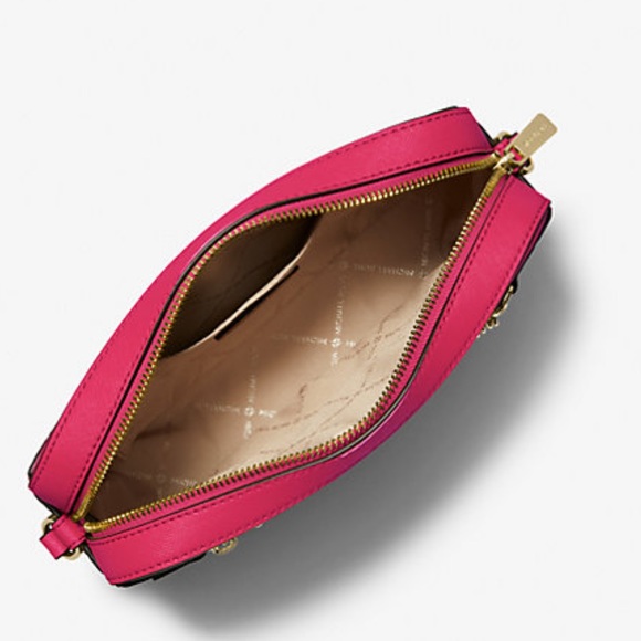 MICHAEL KORS 
Jet Set Large Saffiano Leather Crossbody Bag ELECTRIC PINK COLOR - Picture 5 of 15